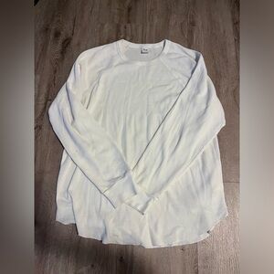 TNA White Ribbed Crew Top